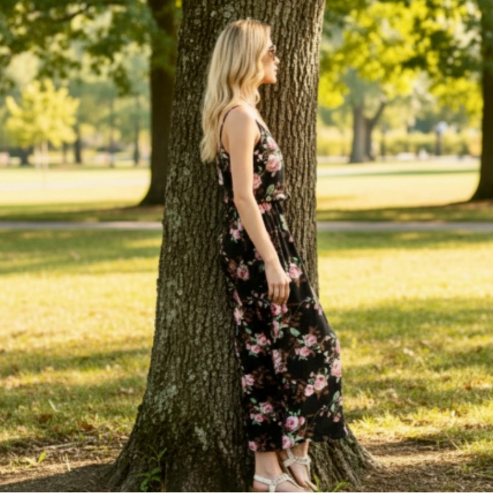 LILBETTER Floral Sleeveless Dress Size Large - Picture 2 of 9